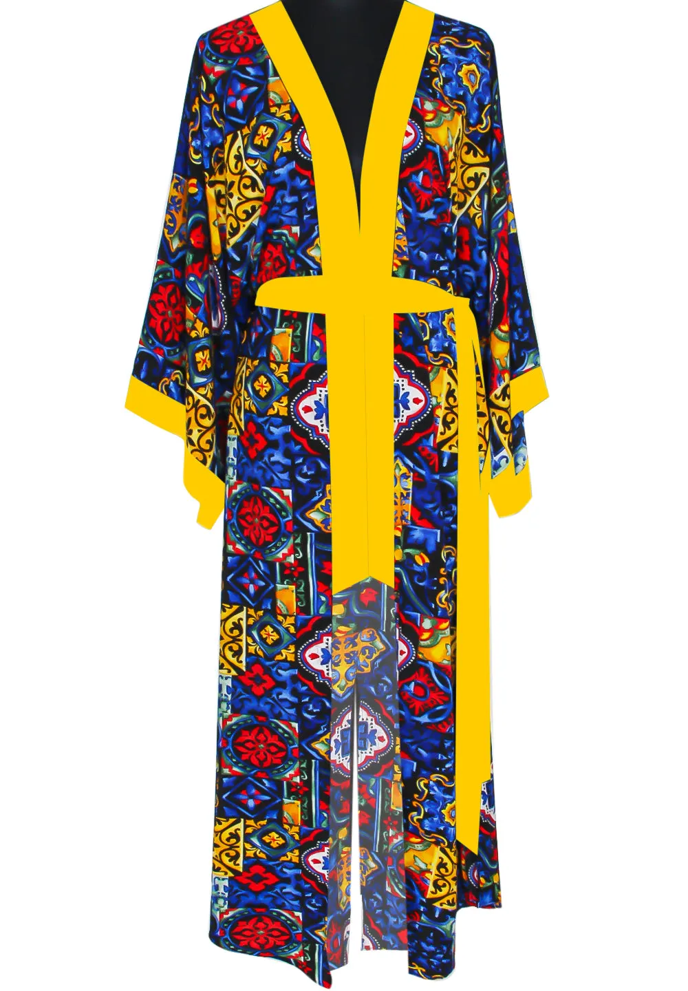 Siciliana - Valentina Maxi Split Kaftan (Yellow)