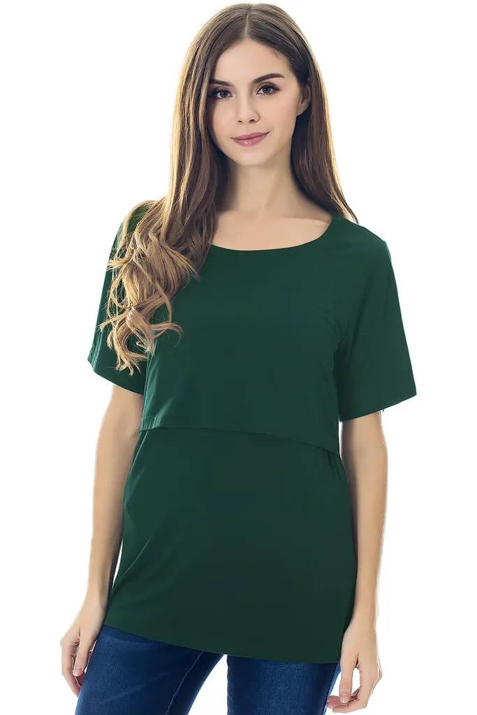 Smallshow Basic Short Sleeve Nursing Tops