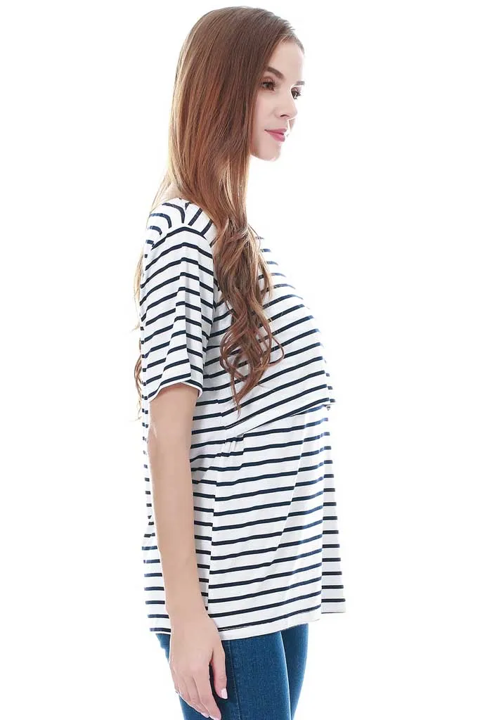 Smallshow Basic Short Sleeve Nursing Tops