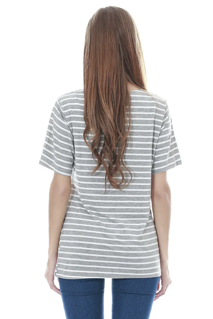 Smallshow Basic Short Sleeve Nursing Tops