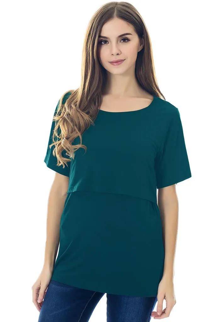 Smallshow Basic Short Sleeve Nursing Tops