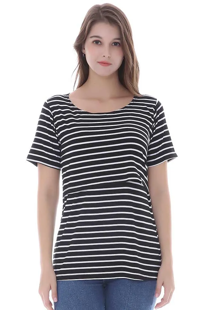 Smallshow Basic Short Sleeve Nursing Tops