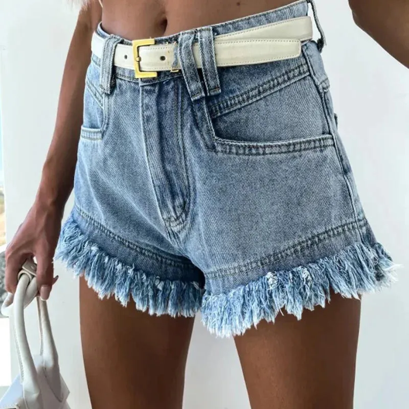 Spring Summer Vintage Button Jeans Denim Hot Sale Patch Pockets Streetwear Shorts