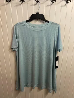 Striped Mesh Shirt W/ Keyhole