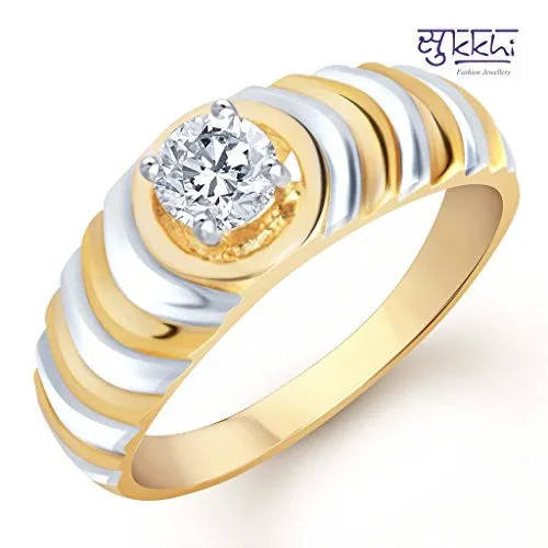 Sukkhi Incredible Gold Plated CZ Set of 3 Gents Ring Combo For Men
