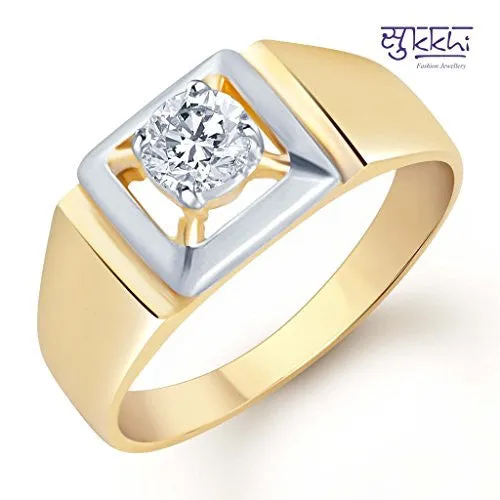 Sukkhi Incredible Gold Plated CZ Set of 3 Gents Ring Combo For Men