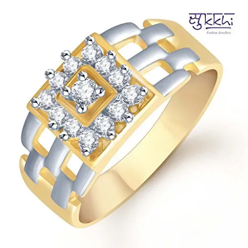 Sukkhi Incredible Gold Plated CZ Set of 3 Gents Ring Combo For Men
