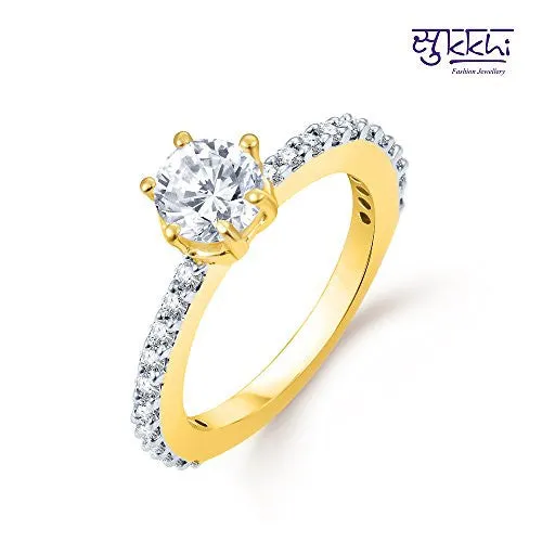Sukkhi Ritzy Gold Plated CZ Set of 4 Ladies Ring Combo For Women