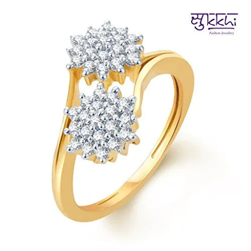 Sukkhi Ritzy Gold Plated CZ Set of 4 Ladies Ring Combo For Women