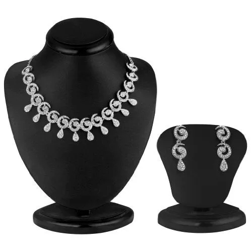 Sukkhi White Australian Diamond Necklace Set Combo For Women
