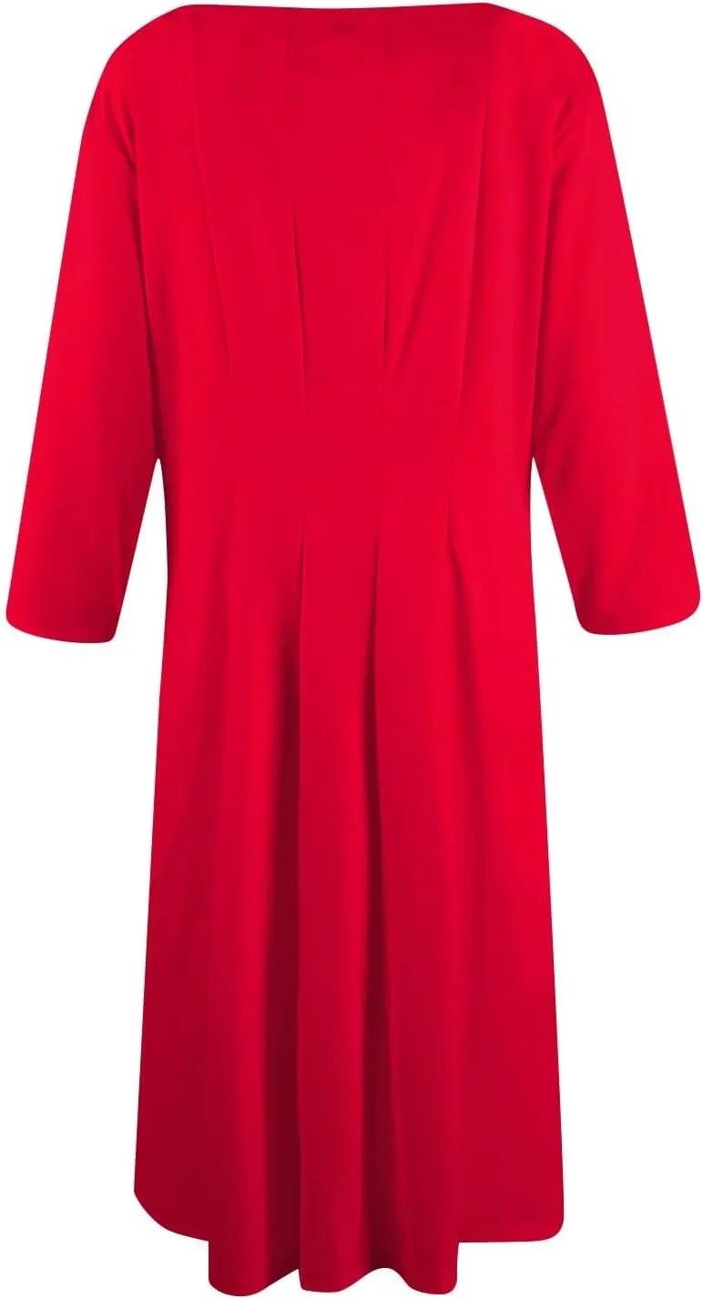 Summer Dresses for Women 2025,Casual Fashion Round Neck 3/4 Sleeve Multi Solid Color Printed A-Line Midi Dress