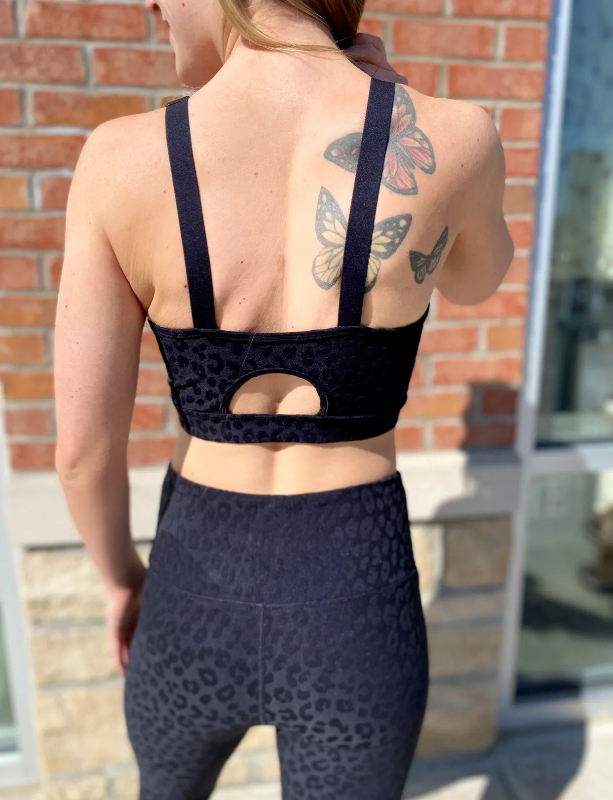 Textured Leopard Sports Bra