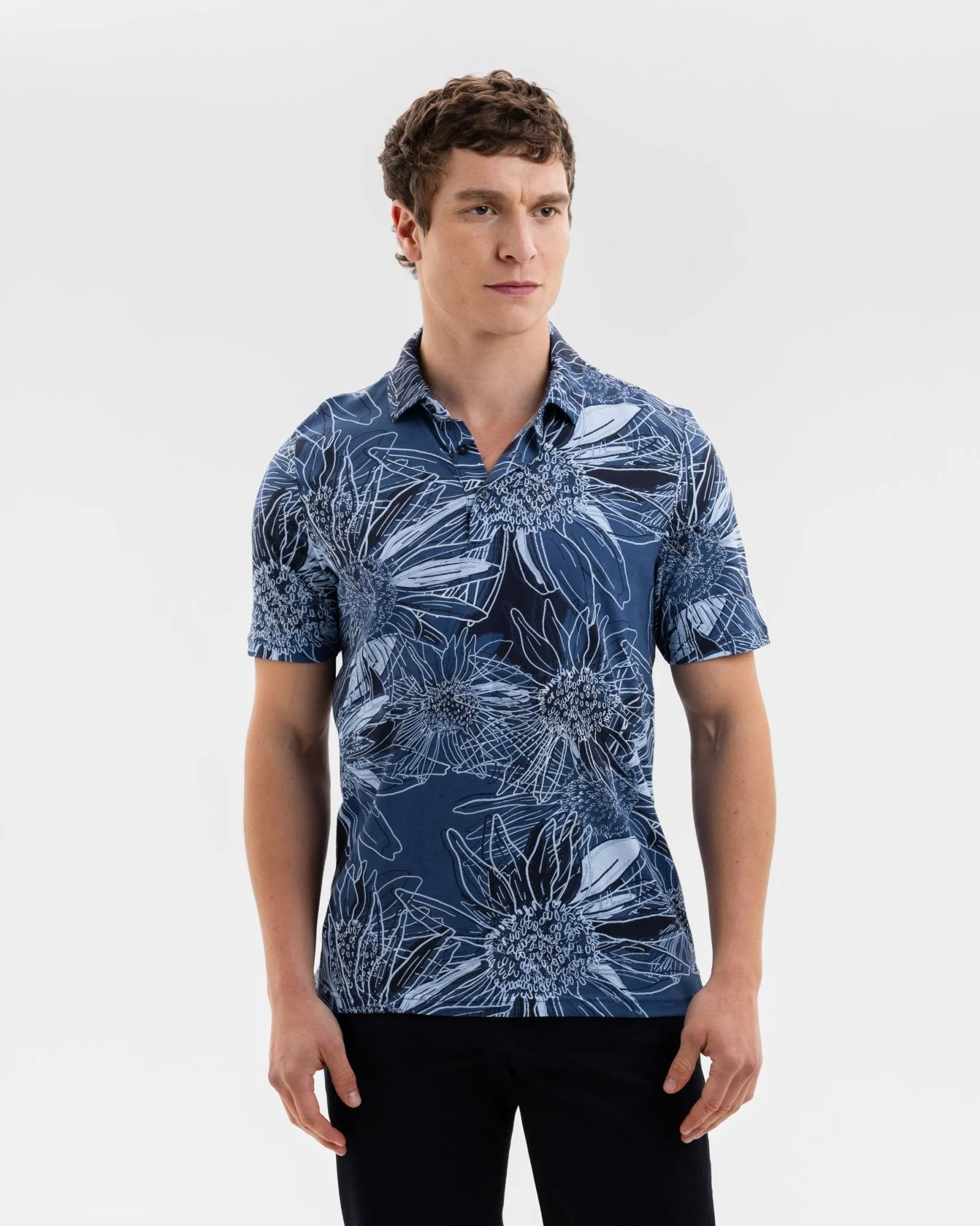 Tropical Flora Printed Polo