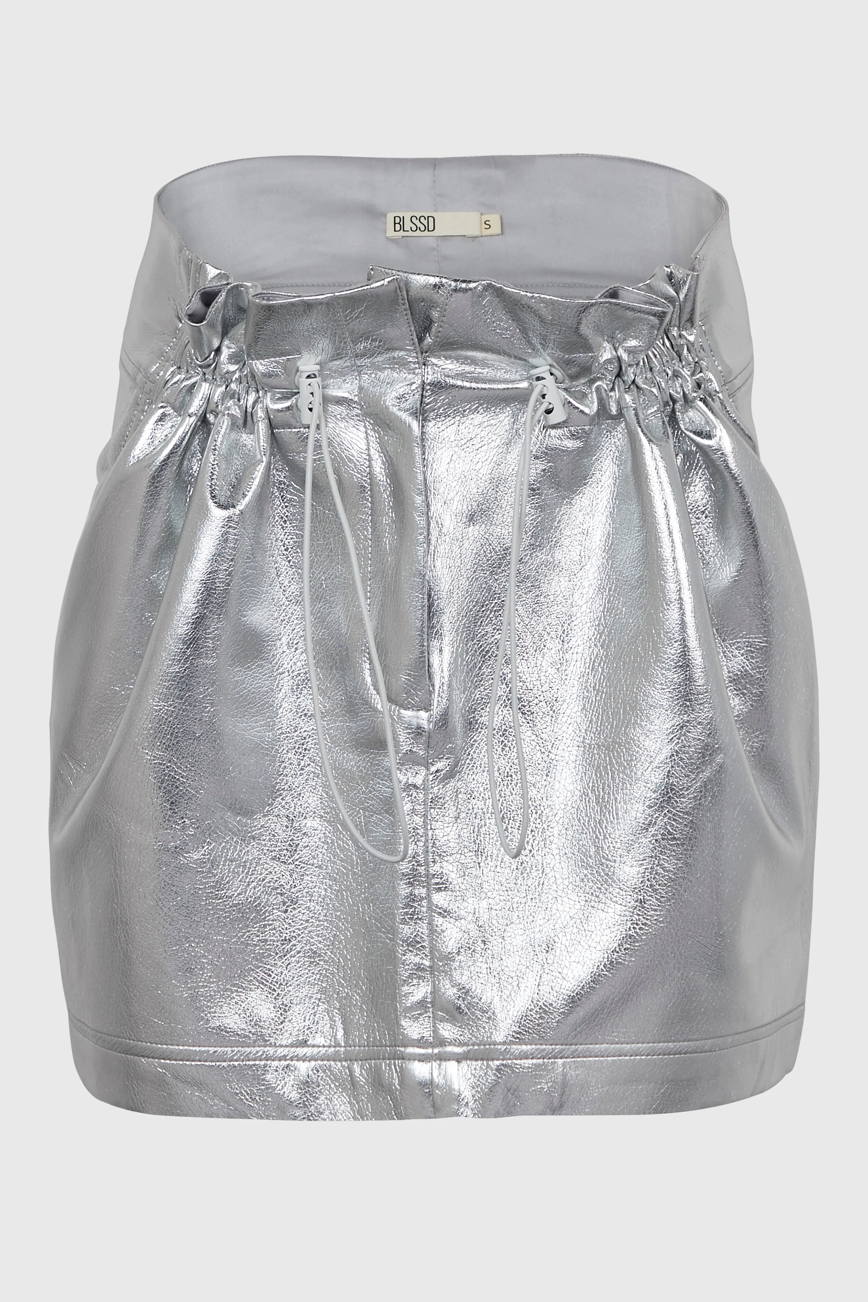 VEGAN LEATHER PARACHUTE MINI SKIRT