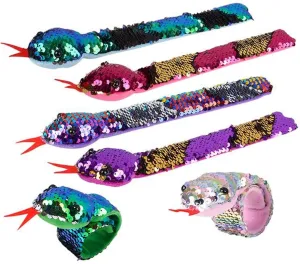 Wild Republic Reversible Flip Sequin Snake Slap Bracelets for Kids