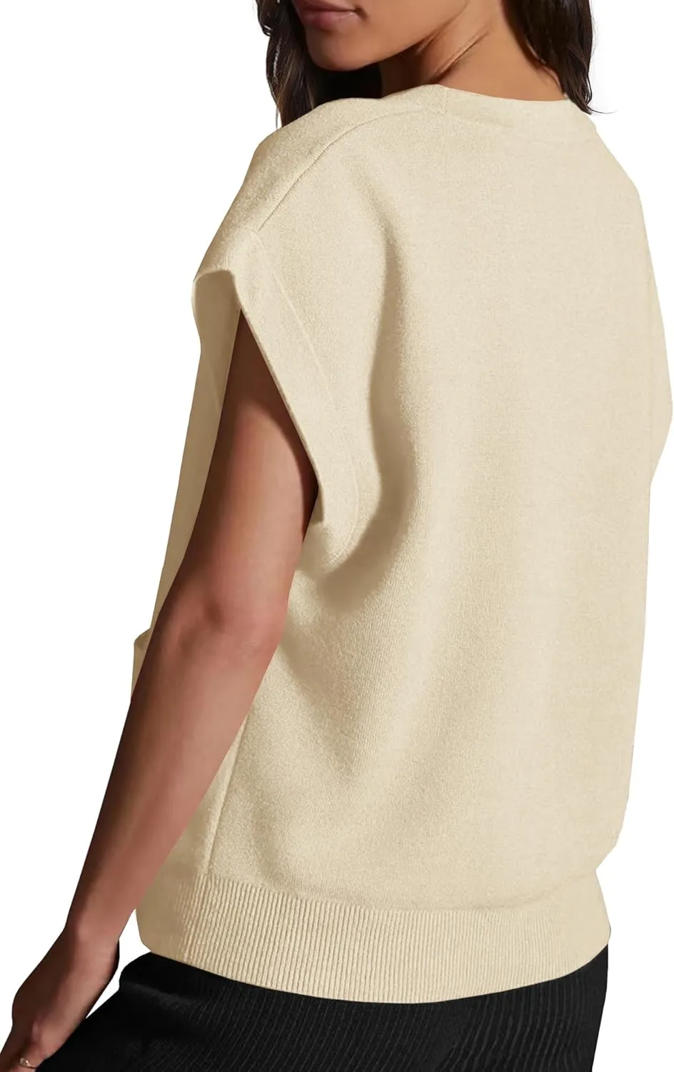 Womens Cardigan Sweater Vest Lightweight V Neck Button Down Cap Sleeve Knit Tops Loose Sleeveless 2025 Spring Outfits