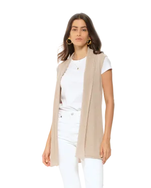 Women's Pure Cashmere Sleeveless Cardigan Beige