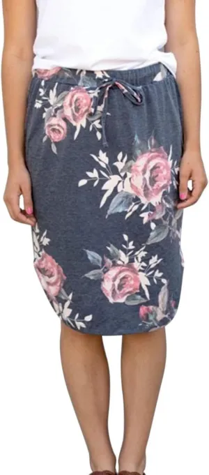 Womens Skirts Knee Length Pencil Skirts Elastic Midi Bodycon Solid Drawstring Daily Dresses
